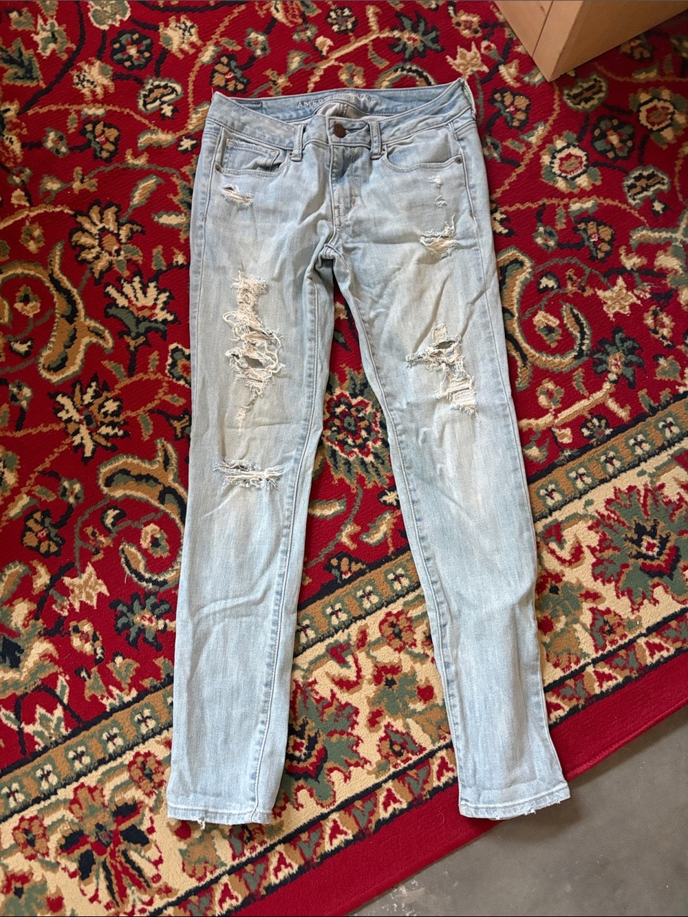 American Eagle Skinny Stretch Ripped Jeans